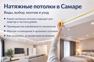 Натяжные потолки в Самаре: особенности выбора, монтажа и эксплуатации в условиях городской квартиры и частного дома