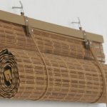 Bamboo curtain made of slats with two hooks
