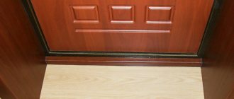 Door threshold in an apartment