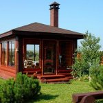 Glazed gazebo with barbecue can be used all year round